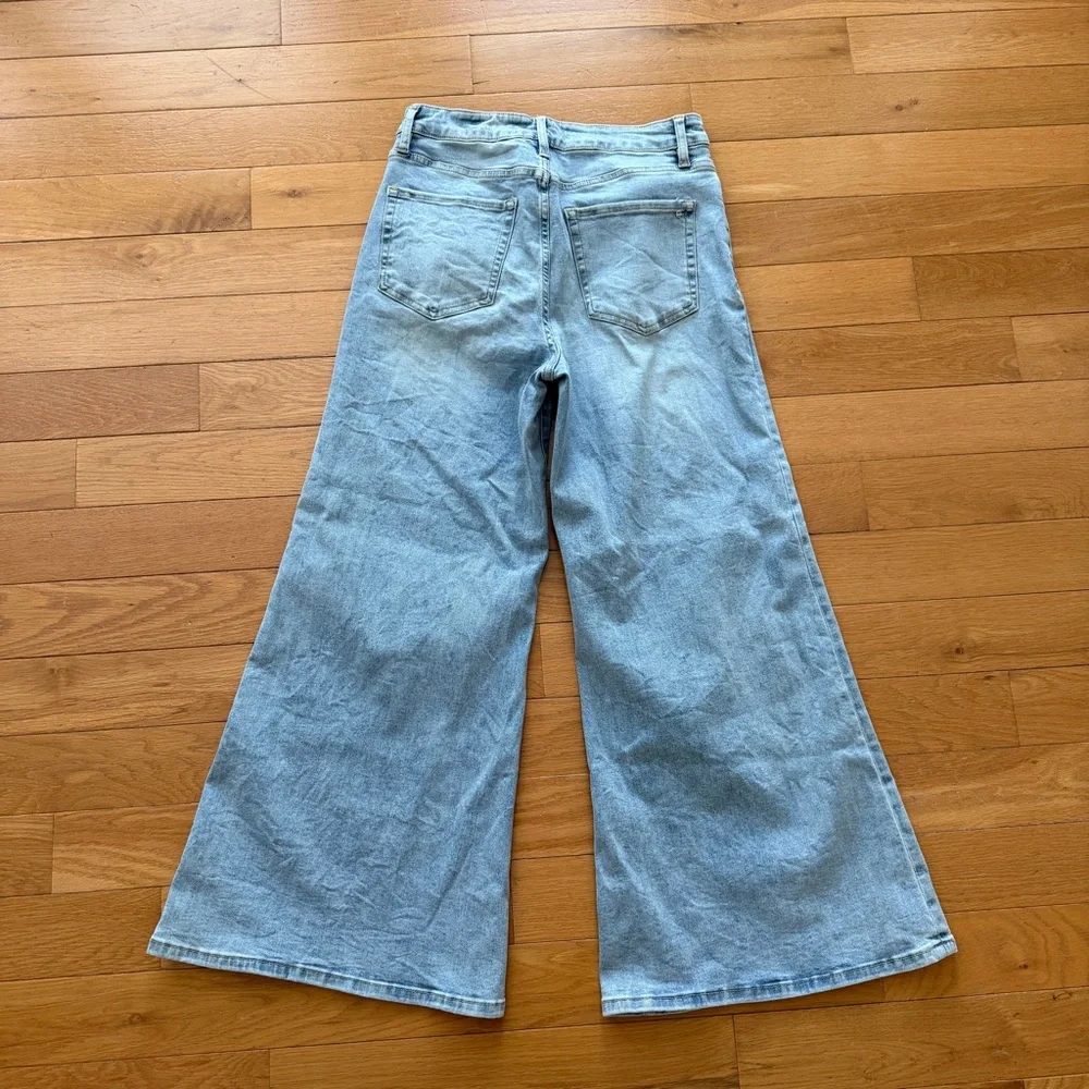 Mica High Rise Super Wide Leg Palazzo Crop Jeans Women 29 - Picture 4 of 12